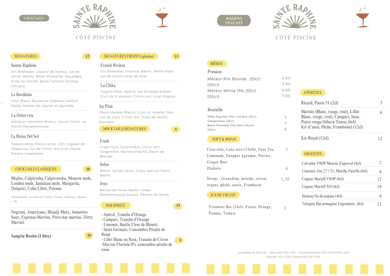 CÔTÉ PISCINE – Le Lounge Bar ensoleillé du Domaine Sainte Raphine